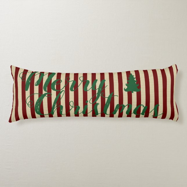 Weihnachtsgestreift Seitenschläferkissen (Vorderseite)