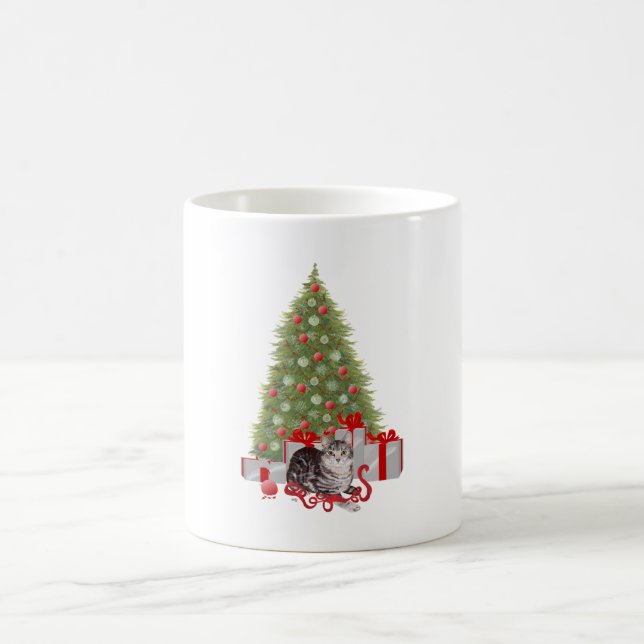 Weihnachtsgetigerter am Baum Kaffeetasse (Mittel)