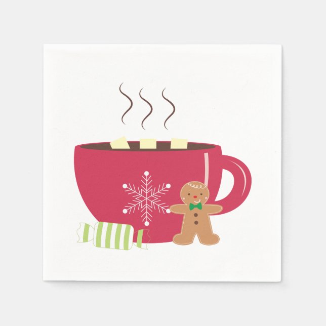 Weihnachtsgetränk Napkin Serviette (Vorderseite)
