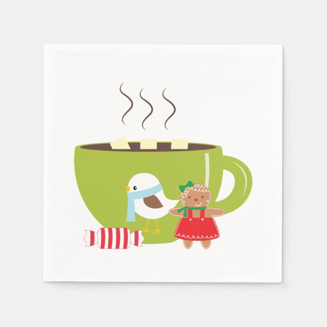 Weihnachtsgetränk Napkin Serviette (Vorderseite)