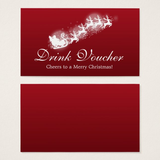 Weihnachtsgetränk Voucher Santa Red (Vorne & Hinten)