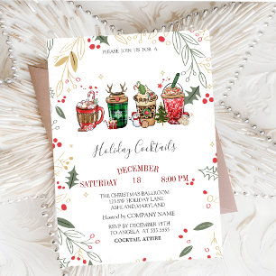 Weihnachtsgetränke Cocktail Stechpalme Company Wei Einladung
