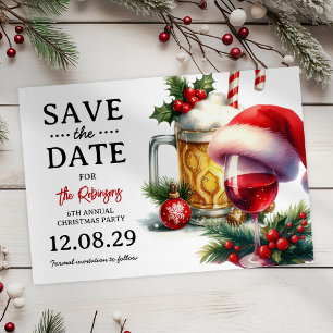 Weihnachtsgetränke-Party - Save-the-Date-Postkarte Ankündigung