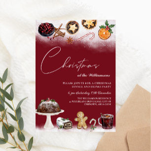 Weihnachtsgetränke und Party Einladung zum Abendes