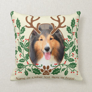 Weihnachtsgeweihe für Hund/Katze personifizieren Kissen