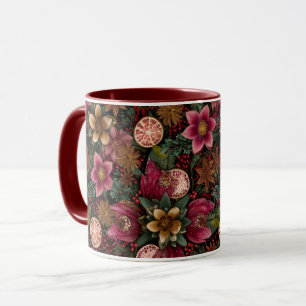 Weihnachtsgewürz & Florales Botanisches Muster Tasse