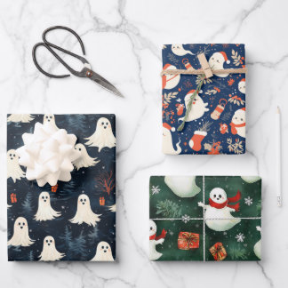 Weihnachtsghost-Wrapping-Papier Geschenkpapier Set