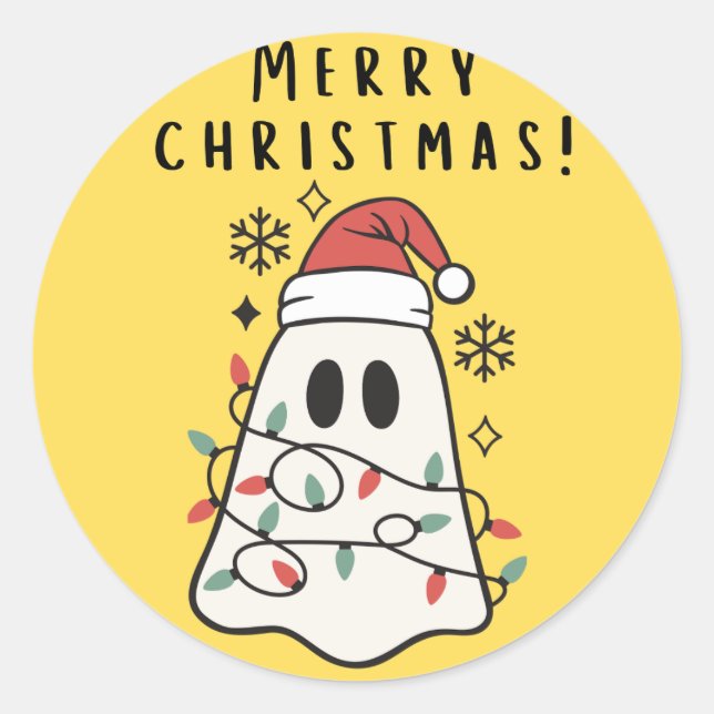 Weihnachtsghoststicker Runder Aufkleber (Vorderseite)
