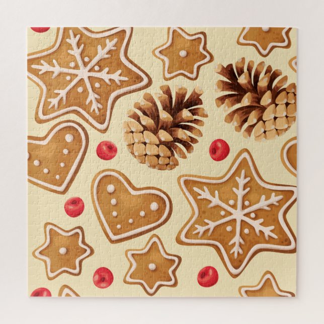 Weihnachtsginger: Festes, nahtloses Muster. (Vertikal)