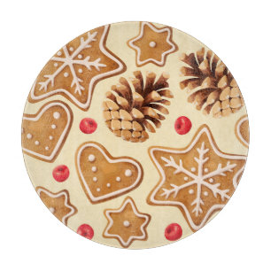 Weihnachtsginger: Festes, nahtloses Muster. Schneidebrett