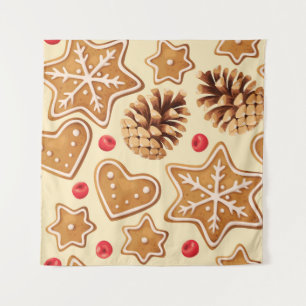 Weihnachtsginger: Festes, nahtloses Muster. Wandteppich