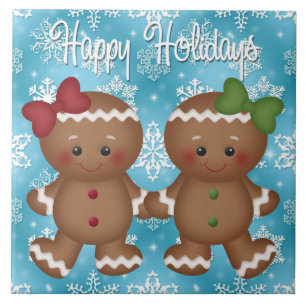 Weihnachtsgingerbrot Cartoon Kachel
