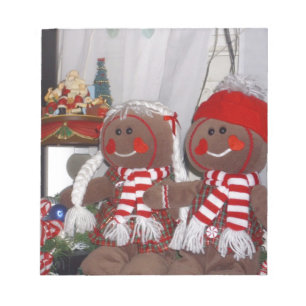 Weihnachtsgingerbrot Couple Plush gestopfte Tiere Notizblock