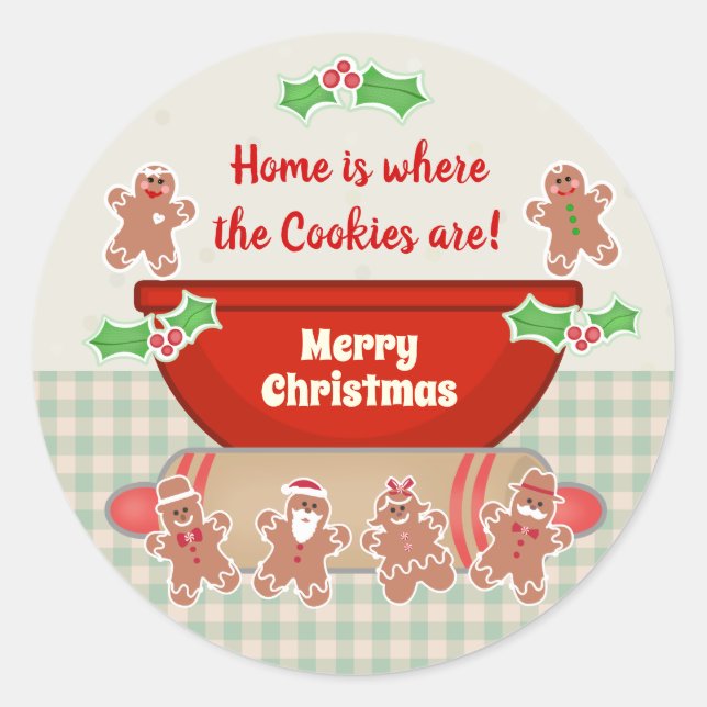 Weihnachtsgingerbrot Custom Funny Baking Runder Aufkleber (Vorderseite)