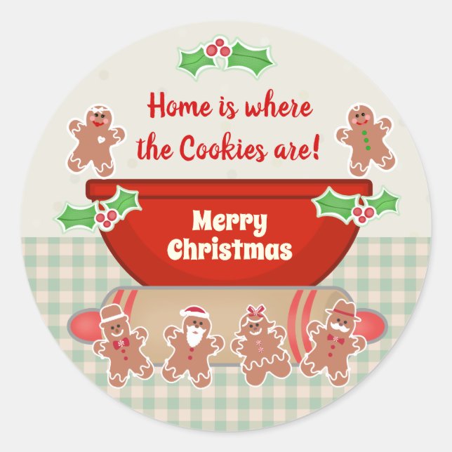 Weihnachtsgingerbrot Custom Funny Baking Runder Aufkleber (Vorderseite)