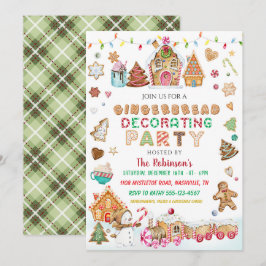 Weihnachtsgingerbrot Dekorieren Party Einladung