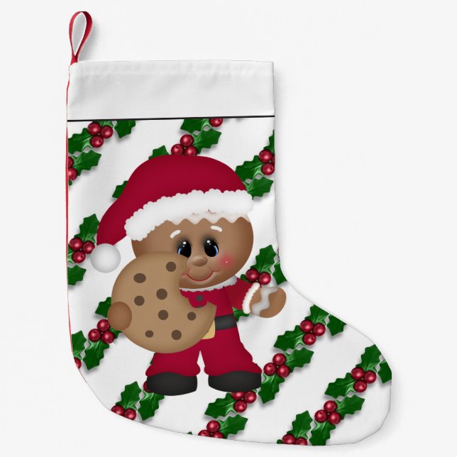 Weihnachtsgingerbrot Holiday Cookie Strumpf Kleiner Weihnachtsstrumpf (Vorderseite)