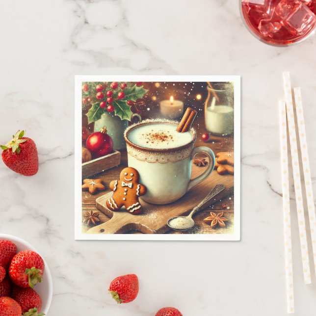 Weihnachtsgingerbrot Hot Milk Decoupage Serviette (Beispiel)