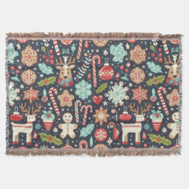 Weihnachtsgingerbrot Nahtloses Muster Decke