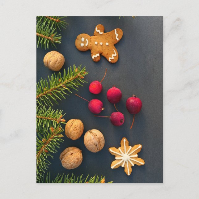 Weihnachtsgingerbrot Postkarte (Vorderseite)