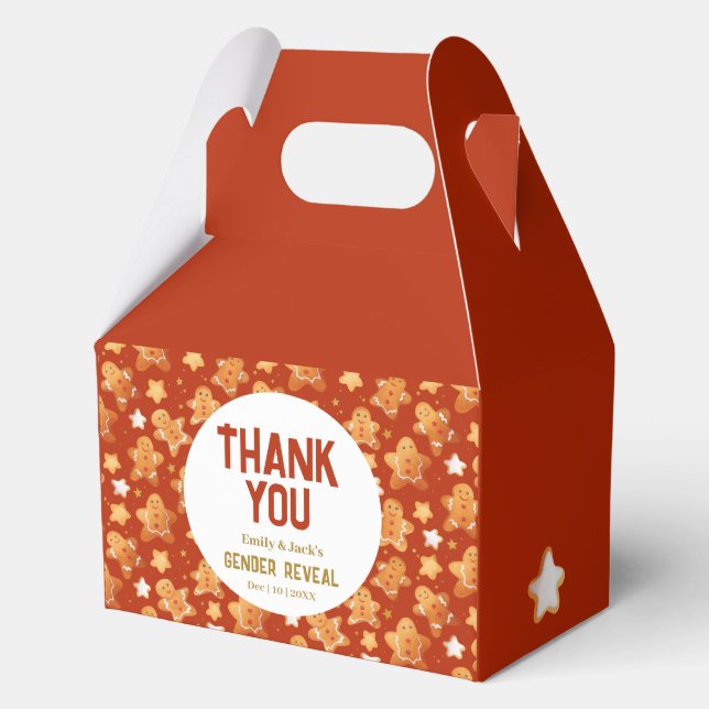 Weihnachtsgingerbrot Rot und Weiß Geschenkschachtel (Vorderseite)