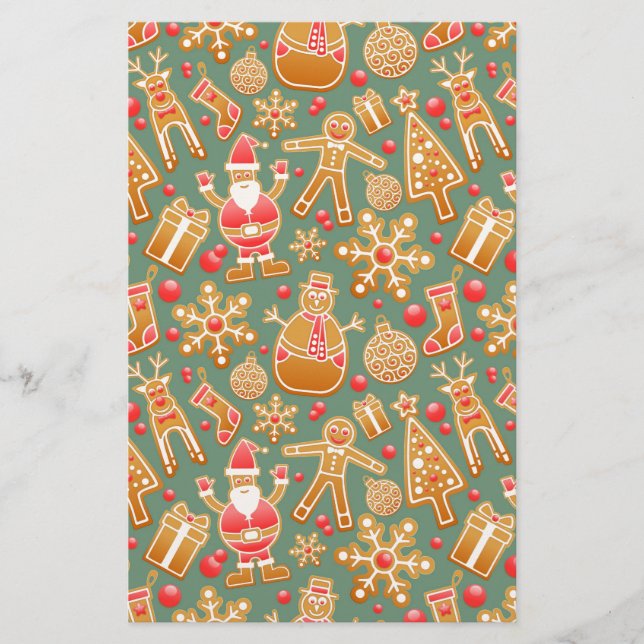 Weihnachtsgingerbrot santa briefpapier (Vorderseite)