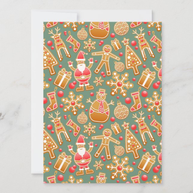 Weihnachtsgingerbrot santa feiertagskarte (Vorderseite)