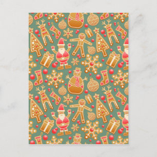 Weihnachtsgingerbrot santa feiertagspostkarte