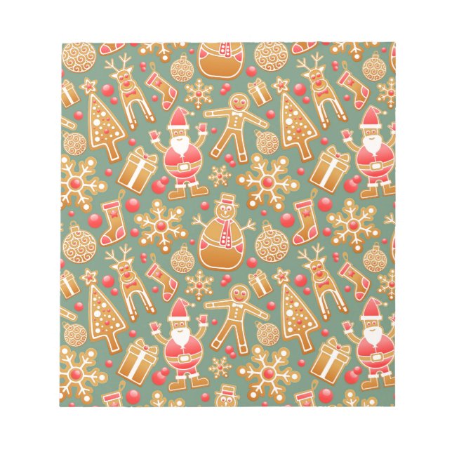 Weihnachtsgingerbrot santa notizblock (Vorderseite)