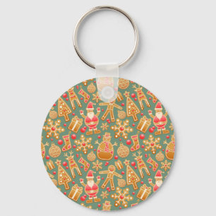 Weihnachtsgingerbrot santa schlüsselanhänger