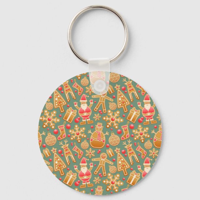 Weihnachtsgingerbrot santa schlüsselanhänger (Vorderseite)