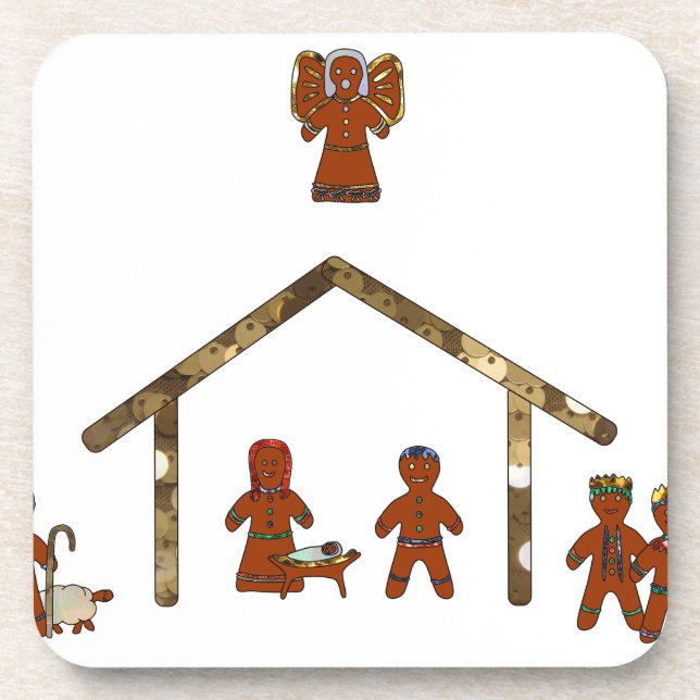 Weihnachtsgingerbrot Untersetzer (Vorderseite)