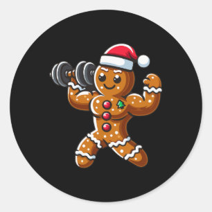 Weihnachtsgingerbrot Weightlift Man Workout Bo Runder Aufkleber