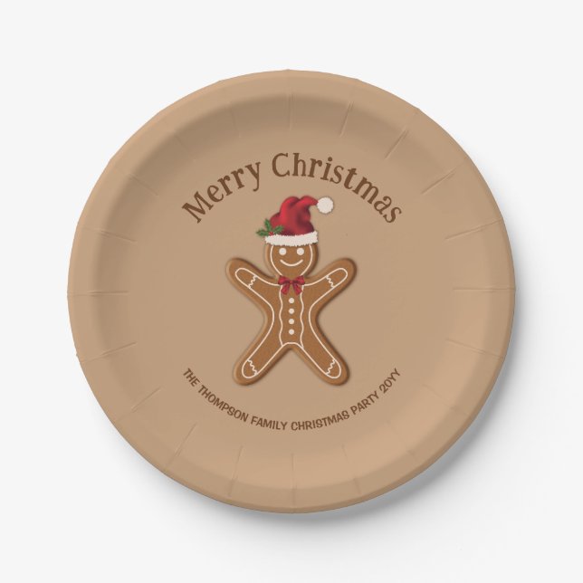 Weihnachtsgipfelkekse mit Text Pappteller (Vorderseite)