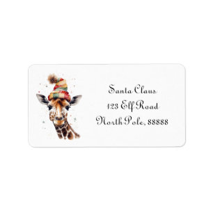 WeihnachtsGiraffe, anpassbar Adressaufkleber