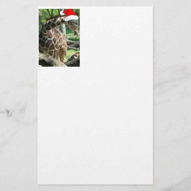 WeihnachtsGiraffe Briefpapier (Vorderseite)