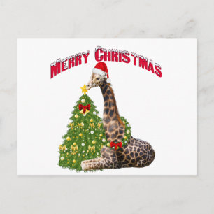 WeihnachtsGiraffe Feiertagspostkarte
