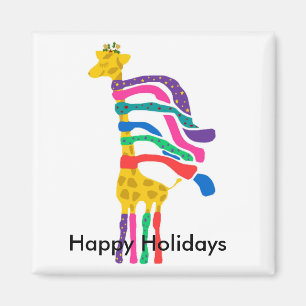 Weihnachtsgiraffe, frohe Feiertage Magnet