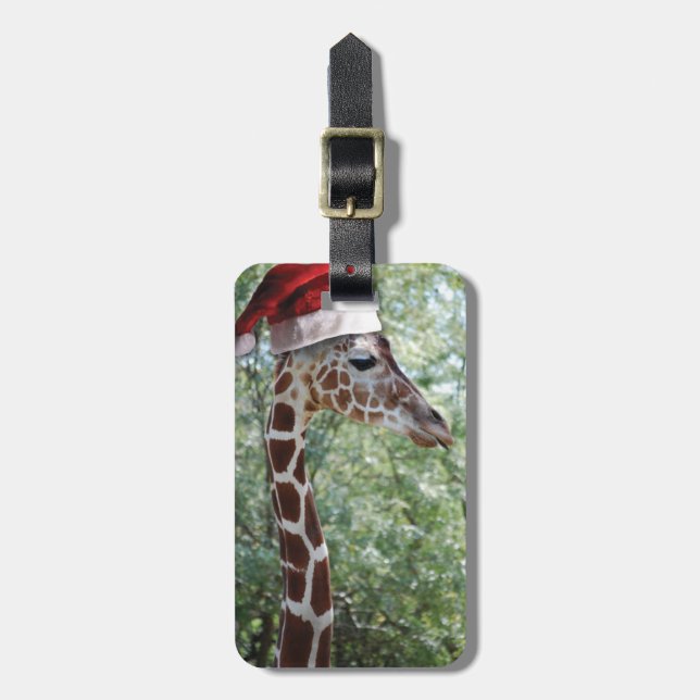 WeihnachtsGiraffe Gepäckanhänger (Vorderseite vertikal)