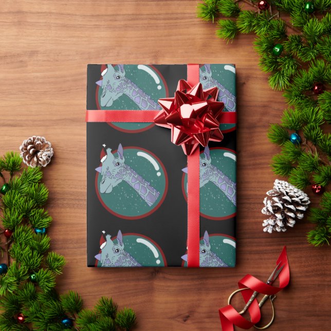 WeihnachtsGiraffe Geschenkpapier (Feiertagsgeschenk)
