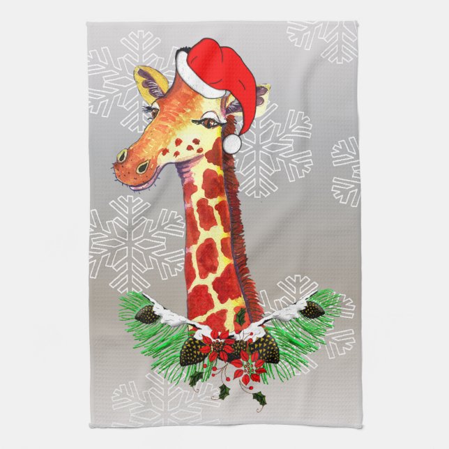 Weihnachtsgiraffe Handtuch (Vertikal)