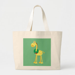 Weihnachtsgiraffe Jumbo Stoffbeutel
