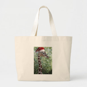 WeihnachtsGiraffe Jumbo Stoffbeutel