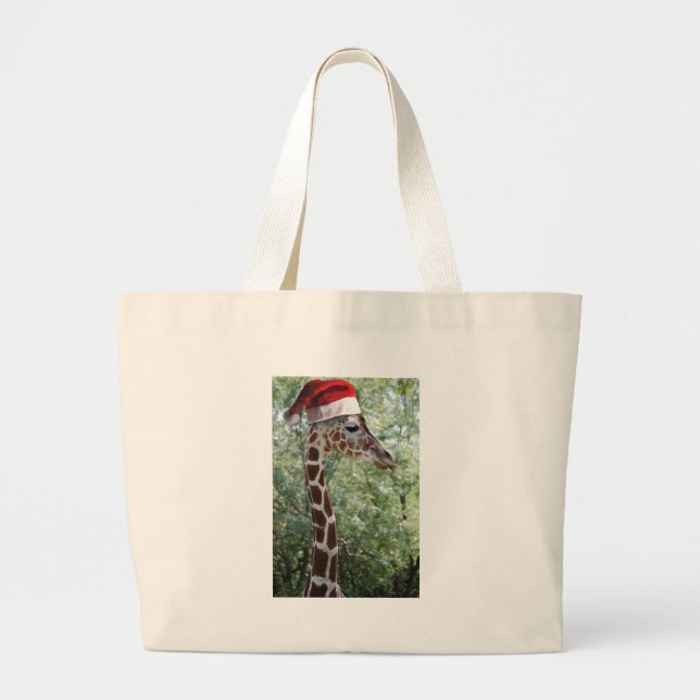 WeihnachtsGiraffe Jumbo Stoffbeutel (Vorne)