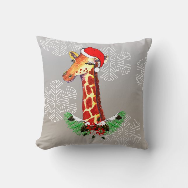 Weihnachtsgiraffe Kissen (Vorderseite)