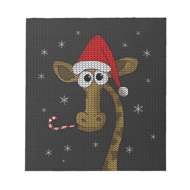 WeihnachtsGiraffe Notizblock (Vorderseite)