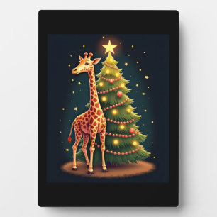 Weihnachtsgiraffe offizieller Baumaufsatz lustig g Fotoplatte