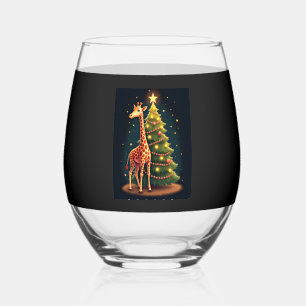 Weihnachtsgiraffe offizieller Baumschmuck lustig g Weinglas Ohne Stiel