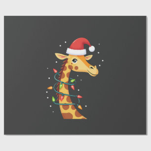 Weihnachtsgiraffe Santa Hut Lichter Giraffe Männer Geschenkpapier