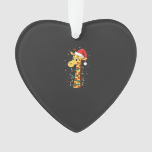 Weihnachtsgiraffe Santa Hut Lichter Giraffe Männer Ornament